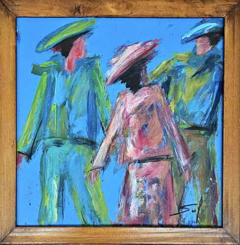 Entre deux - 46x46x2 - 2024 par Sof - Sophie Voigt-Chadeyron, Peinture en vente sur Singulart