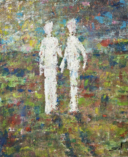 Les deux copains - 50x60 - 2024. von Sof - Sophie Voigt-Chadeyron, Malerei kaufen auf Singulart
