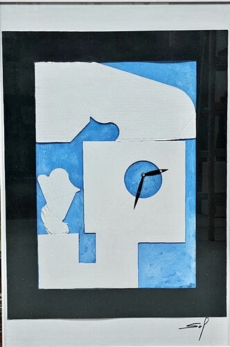 Oiseau cartonné à l heure - 90x60 - 2022 di Sof - Sophie Voigt-Chadeyron, Opera su carta in vendita su Singulart