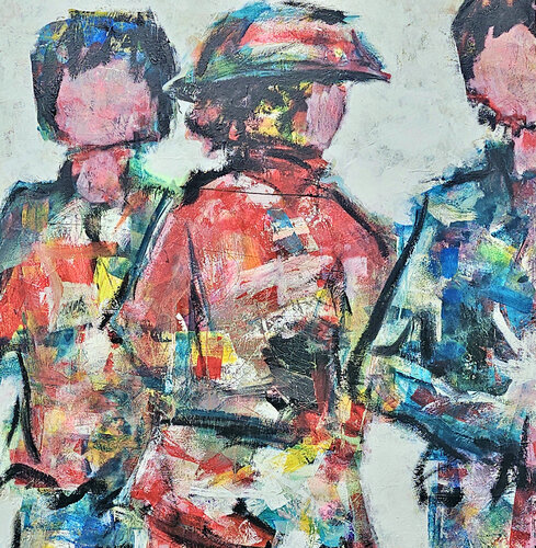 Lequel des deux m'admire? - 130x160 - 2025 van Sof - Sophie Voigt-Chadeyron, Schilderij te koop op Singulart