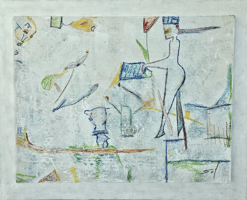 Un monde habité - 54x70 / 77x94 van Sof - Sophie Voigt-Chadeyron, Schilderij te koop op Singulart