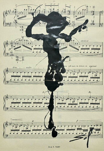 Dehors et angoissée - 22x30 - 2025 par Sof - Sophie Voigt-Chadeyron, Peinture en vente sur Singulart