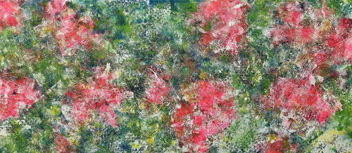 Roses des champs - À accrocher comme vous voulez! - 180x80 - 2025 di Sof - Sophie Voigt-Chadeyron, Pittura in vendita su Singulart