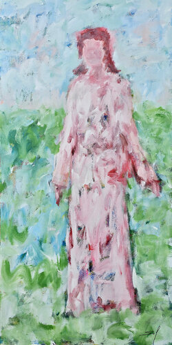 Chic rose - 2025 - 80x160 van Sof - Sophie Voigt-Chadeyron, Schilderij te koop op Singulart