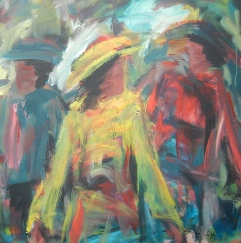 Entre deux - 100x100 - 2009 par Sof - Sophie Voigt-Chadeyron, Peinture en vente sur Singulart