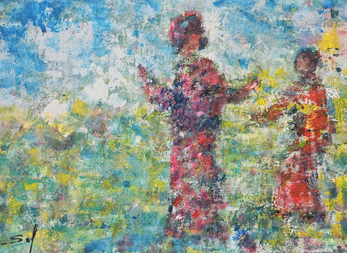 Suis moi - 40x55 -2025 van Sof - Sophie Voigt-Chadeyron, Schilderij te koop op Singulart