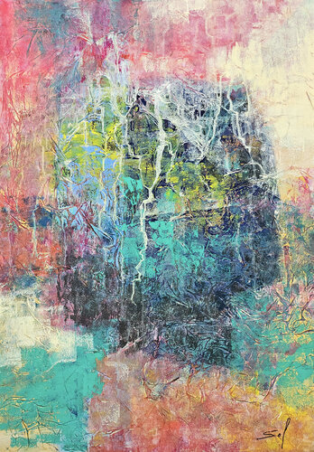 Nébuleux profil - 70x100 - 2025 van Sof - Sophie Voigt-Chadeyron, Schilderij te koop op Singulart