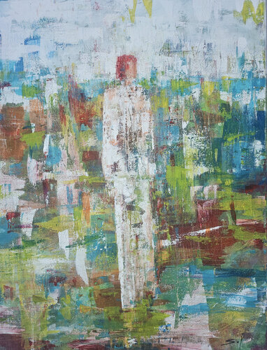 L'étranger dans mon jardin - 200x100 - 2025 de Sof - Sophie Voigt-Chadeyron, Pintura a la venta en Singulart