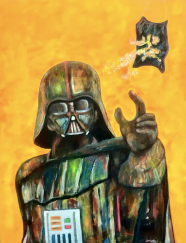 Color Vader / "Bas les masques!"  - 180x140 - 2023 von Sof - Sophie Voigt-Chadeyron, Malerei kaufen auf Singulart