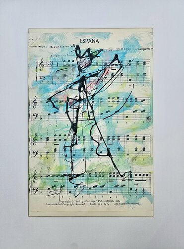 Espana - d'Emmanuel Chabrier - 2025- o.R 9x29 m.R 33x43 by Sof - Sophie Voigt-Chadeyron, Painting for Sale on Singulart