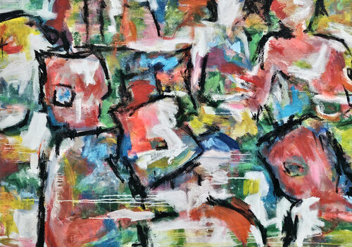 Le monde ne tient jamais vraiment droit - 150x200 - 2026 (drehbar) von Sof - Sophie Voigt-Chadeyron, Malerei kaufen auf Singulart