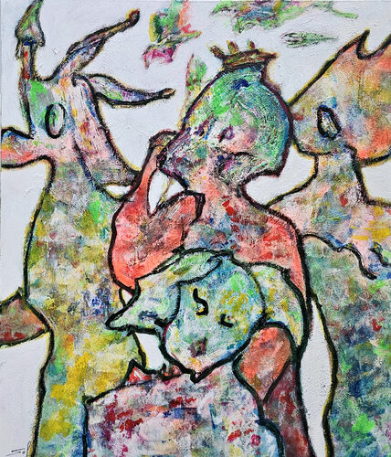 Tout le monde a son mot à dire by Sof - Sophie Voigt-Chadeyron, Painting for Sale on Singulart