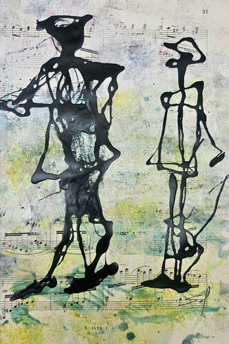 Marcher sur la partition par Sof - Sophie Voigt-Chadeyron, Peinture en vente sur Singulart