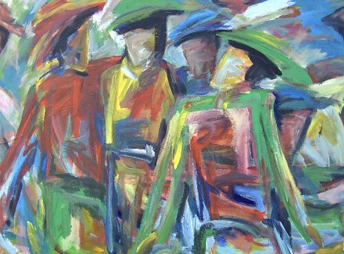 Les copains by Sof - Sophie Voigt-Chadeyron, Painting for Sale on Singulart