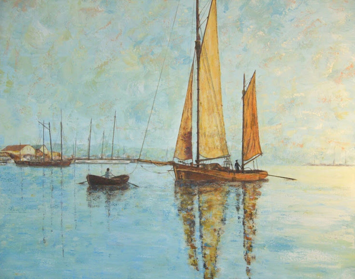 En remorque au petit matin -100x120. Sof - Sophie Voigt-Chadeyron Originalgemälde zu verkaufen