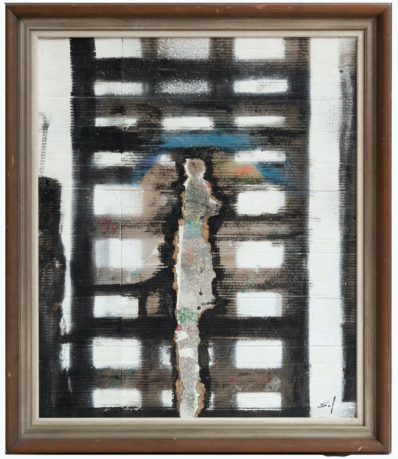 Prisonnière quadrillée -100x85- 2019 Sof - Sophie Voigt-Chadeyron Originalgemälde zu verkaufen