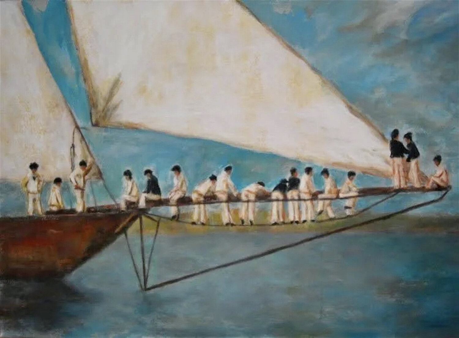 Du monde sur le bout-dehors -100x120 - 2014 Sof - Sophie Voigt-Chadeyron Originalgemälde zu verkaufen