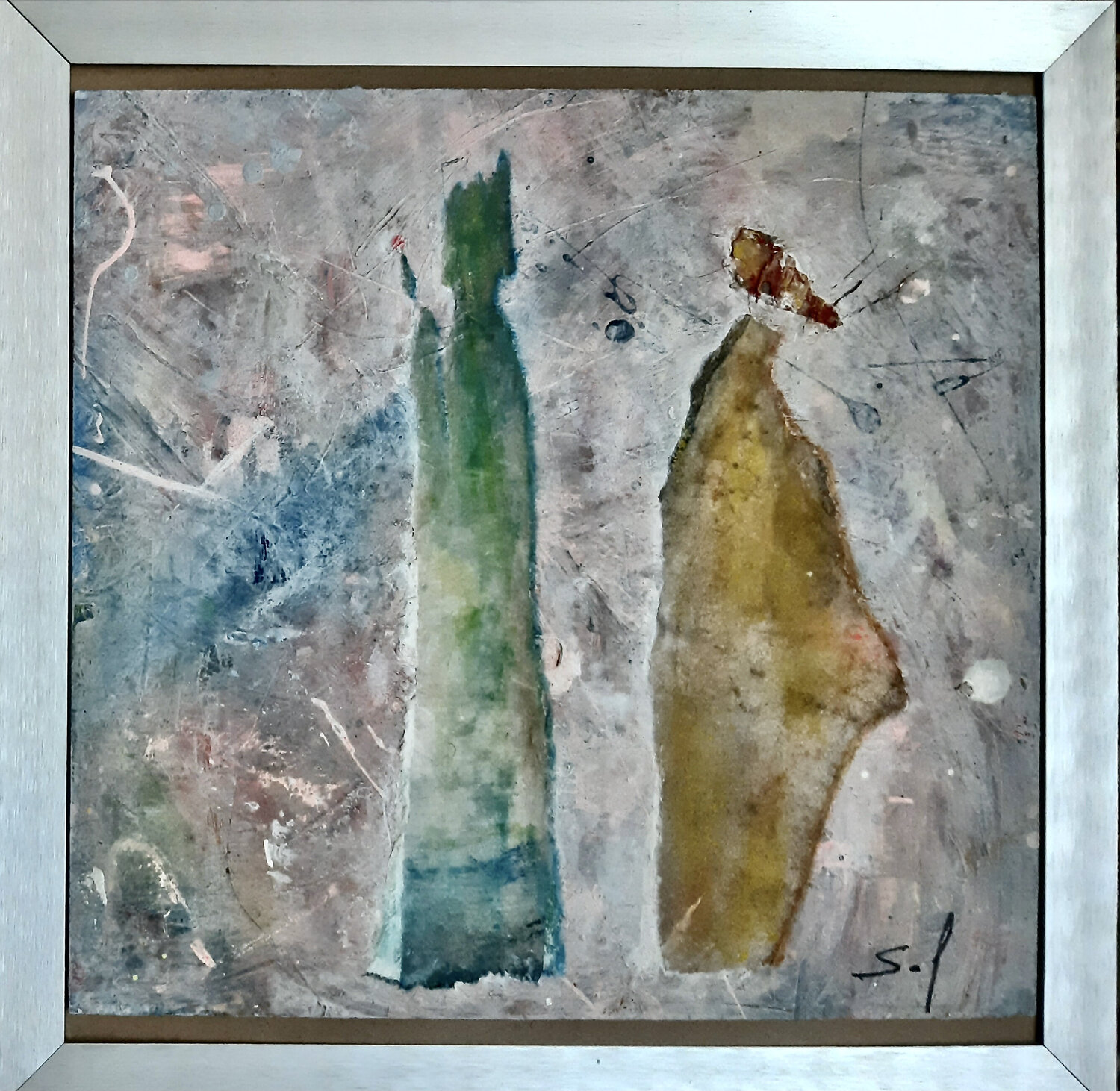 La grosse et la fine - 45x45 mR- 2023 Sof - Sophie Voigt-Chadeyron Originalgemälde zu verkaufen