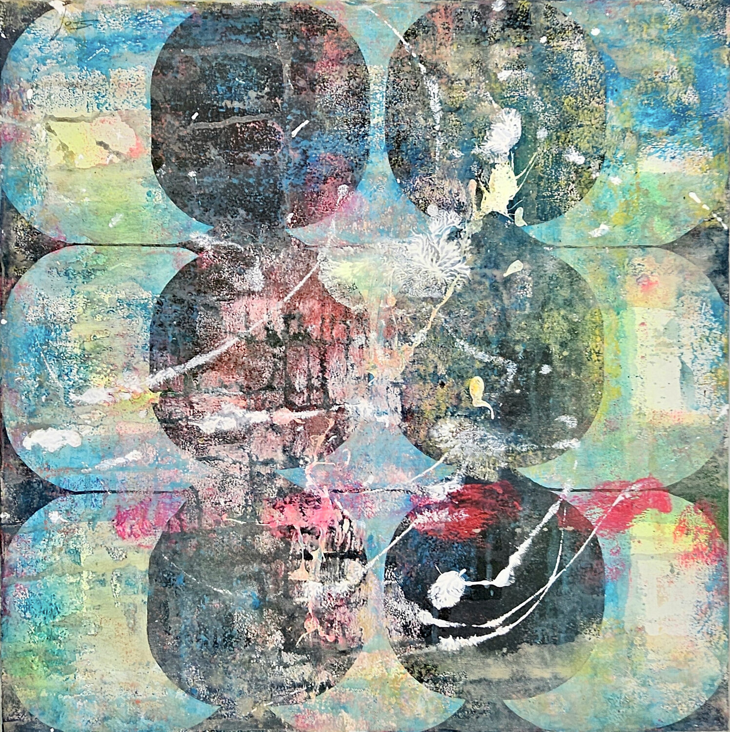 Jeux symétriques - 54x54 - 2023 Sof - Sophie Voigt-Chadeyron Originalgemälde zu verkaufen