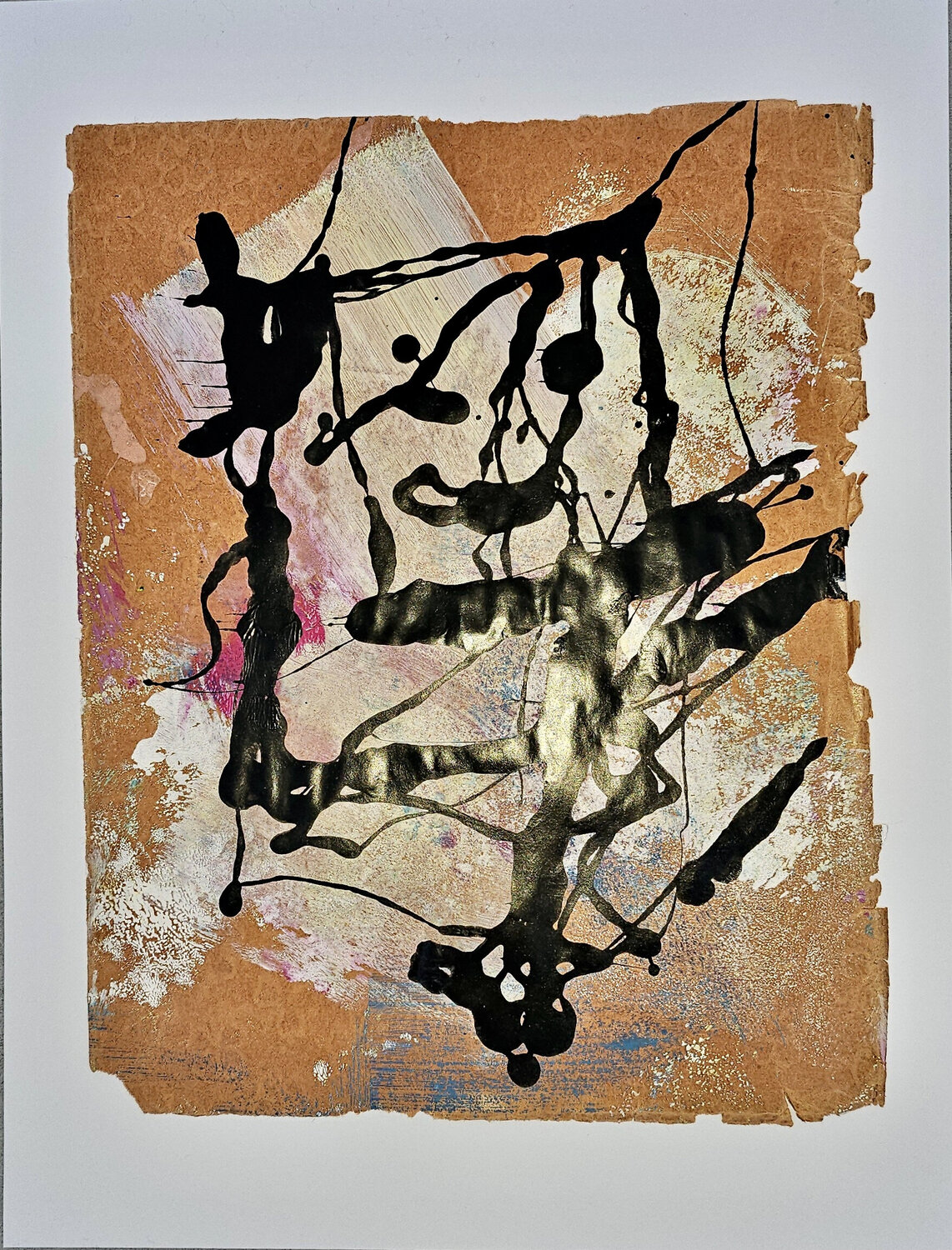Fragile construction - 25 x 31 - 33 x 43 - 2026 Sof - Sophie Voigt-Chadeyron Original painting for sale