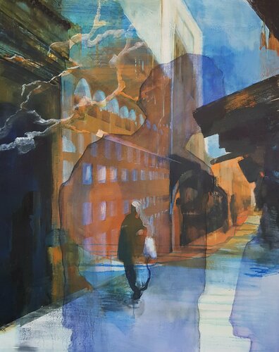 Cityscape II di Jacqueline Engels, Pittura in vendita su Singulart