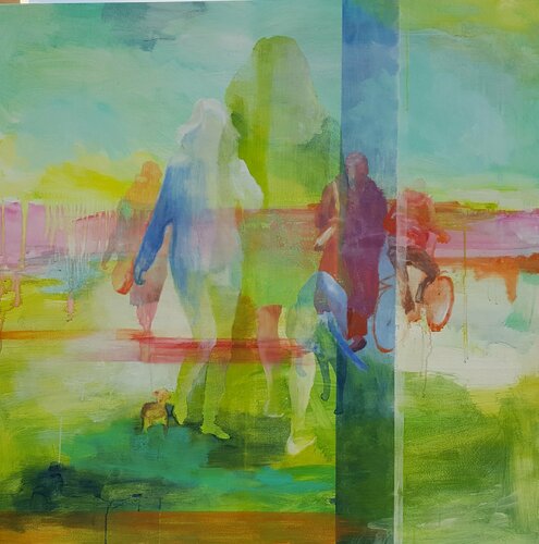 Passers-by II di Jacqueline Engels, Pittura in vendita su Singulart