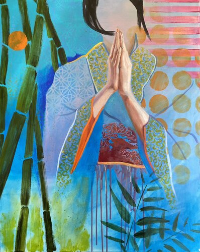 Namasté I di Jacqueline Engels, Pittura in vendita su Singulart