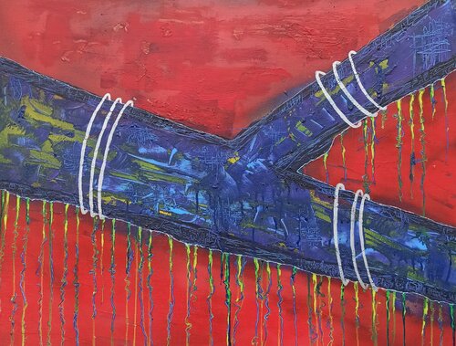 Blue Incandescent Tree. de Pierre Soufflet, Pintura a la venta en Singulart