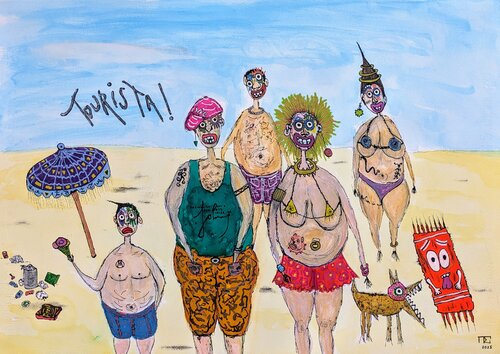 Tourista ! par Pierre Soufflet, Œuvre sur papier en vente sur Singulart