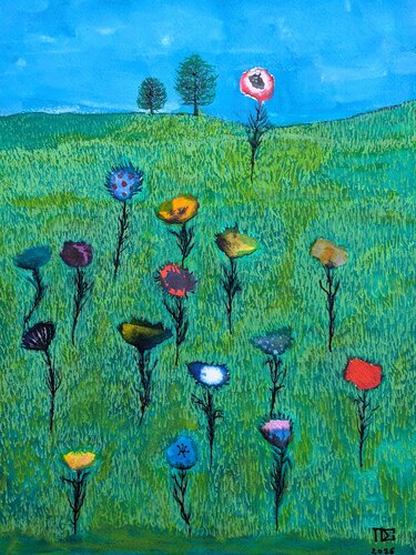 Flowers. par Pierre Soufflet, Œuvre sur papier en vente sur Singulart