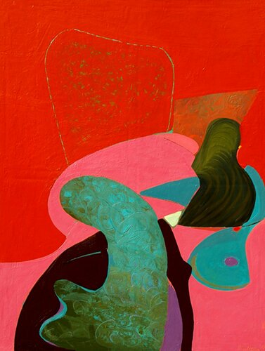 Rotes Interieur di Andreas Thieme, Pittura in vendita su Singulart