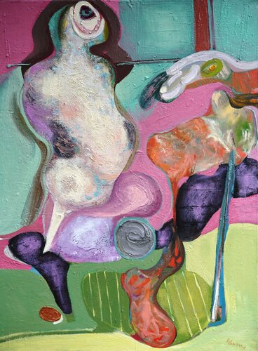 Polyphem und das sprechende Pferd (2. Fassung) van Andreas Thieme, Schilderij te koop op Singulart