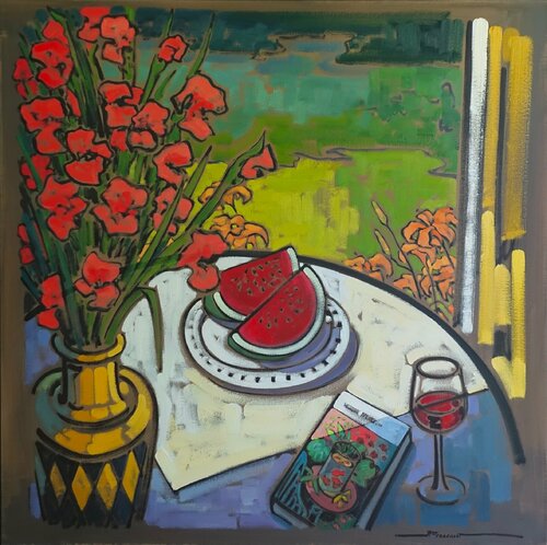 L'assiette de melon di Jeannette Perreault, Pittura in vendita su Singulart