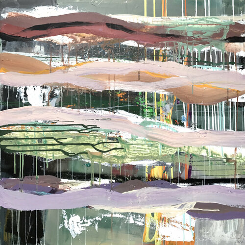 Waldstück B flieder di Susanne Hendricks, Pittura in vendita su Singulart