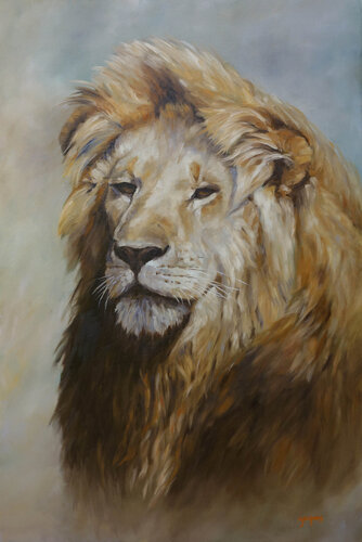 Grand lion de Sylvie Ajacques, Pintura a la venta en Singulart