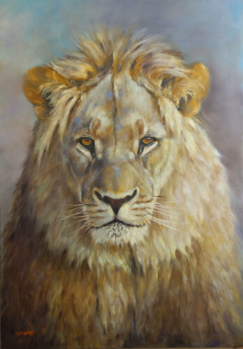 Portrait Lion de Sylvie Ajacques, Pintura a la venta en Singulart