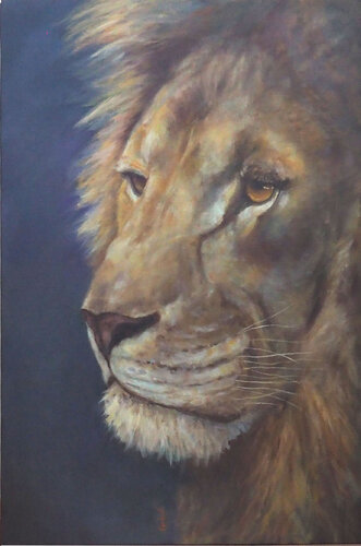 Portrait Lion par Sylvie Ajacques, Peinture en vente sur Singulart