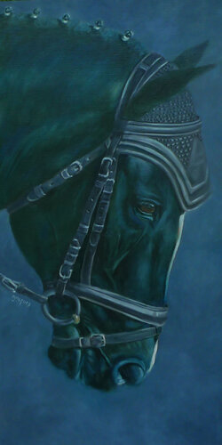 Black Horse de Sylvie Ajacques, Pintura a la venta en Singulart