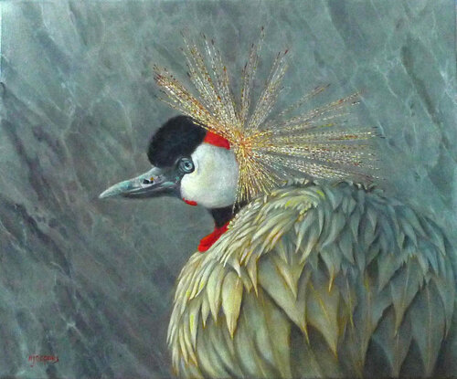 Grue Couronnée by Sylvie Ajacques, Painting for Sale on Singulart