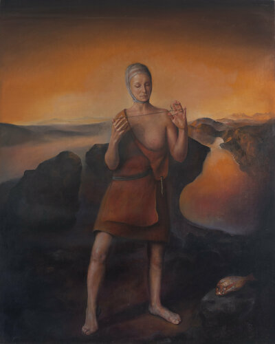 The fisherwoman by Oleg Radvan, Painting for Sale on Singulart