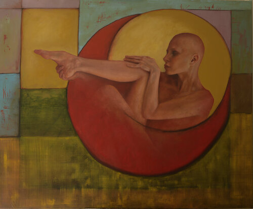 The girl in the circle van Oleg Radvan, Schilderij te koop op Singulart