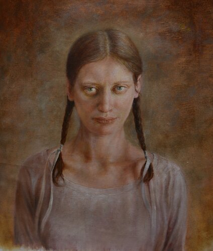 The girl. van Oleg Radvan, Schilderij te koop op Singulart
