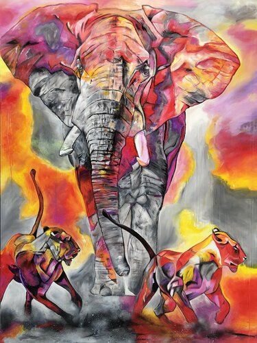 here he comes van Sabrina Seck, Schilderij te koop op Singulart