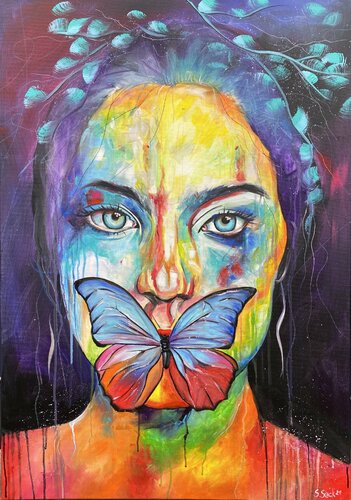 dont't speak van Sabrina Seck, Schilderij te koop op Singulart