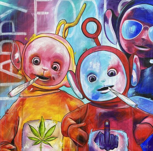 happy fools van Sabrina Seck, Schilderij te koop op Singulart