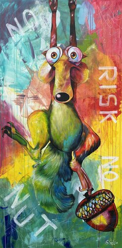 no risk no nut van Sabrina Seck, Schilderij te koop op Singulart