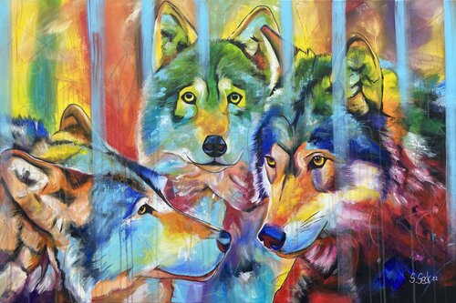 pact of wolves van Sabrina Seck, Schilderij te koop op Singulart