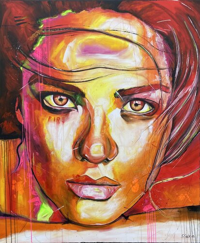fire by Sabrina Seck, 회화 for Sale on Singulart