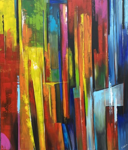colorful stripes von Sabrina Seck, Malerei kaufen auf Singulart
