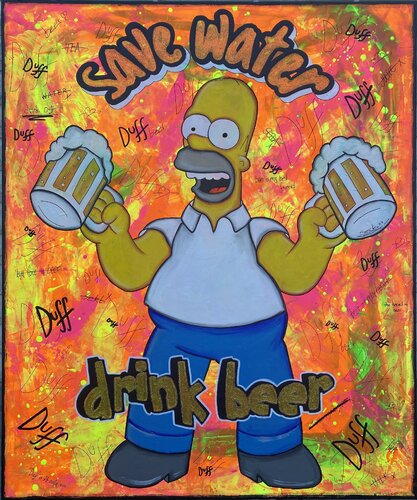 save water - drink beer by Sabrina Seck, Painting for Sale on Singulart
